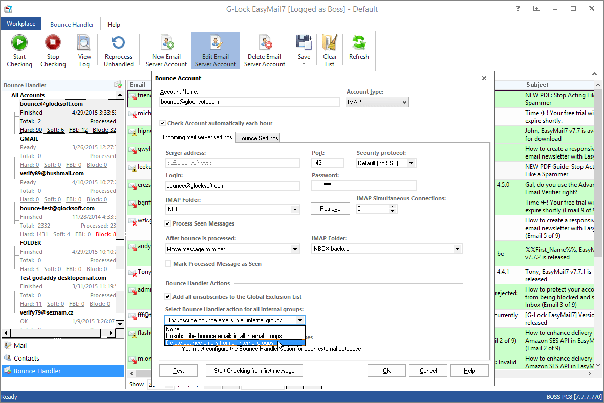 Automatically Delete or Unsubscribe Bounce Emails in Groups